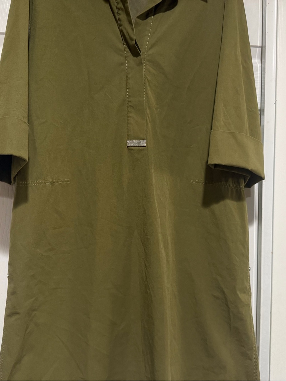 Lafayette 148 green olive shift dress size xl - Picture 3 of 9